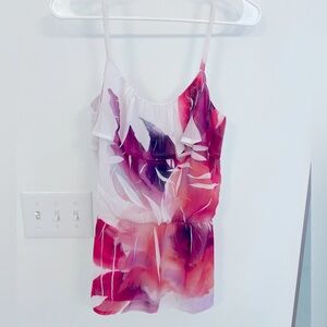 BCX Floral Ruffled Peplum Top